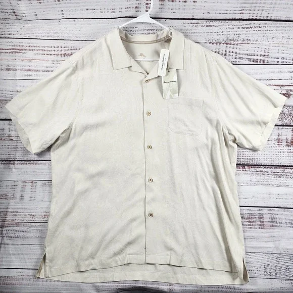 NWT Tommy Bahama Tropic Isles Silk Hawaiian Shirt XXL Regular Fit White ST325384 - Picture 2 of 10